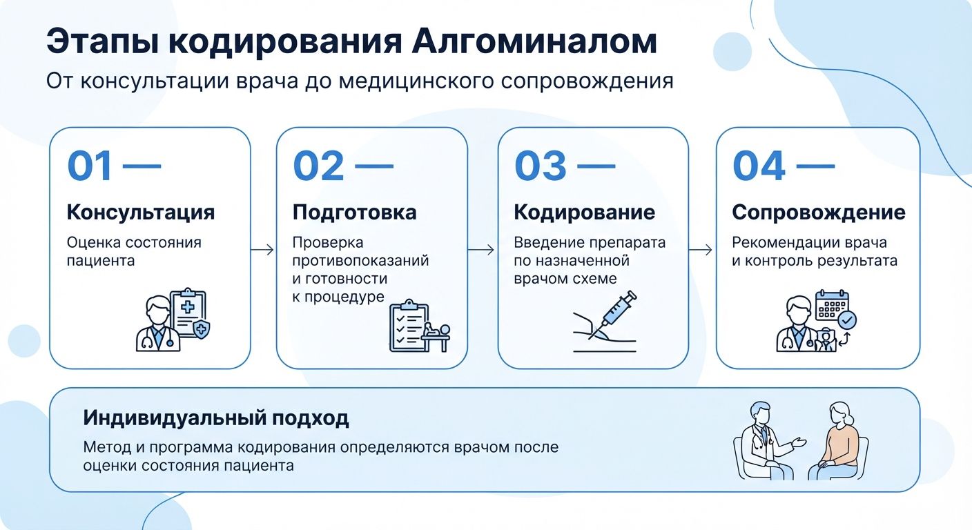 Кодирование препаратом «Алгоминал» в Михайловке инфографика